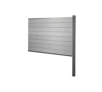 Pare-Vue Wpc Sarthe, Clôture Pare-Vent, Poteaux Wpc À Sceller Élément D'extension, 188cm Gris Gris
