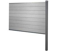Pare-vue WPC Sarthe poteaux WPC à sceller élément d'extension 188cm gris