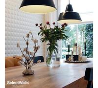 Parement mural bois SENNA | 10 Panneaux muraux 3d SelectWalls de 50x50cm | 2,5m² de revetement mural a peindre | Deco murale 3d avec parement interieur | Panneau mural 3d