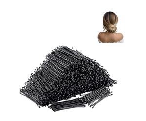 PARENCE. 2 Lots de 144 Épingles à Cheveux Noires - Barrettes Invisibles en Acier - Fixation Coiffure, Chignon, Usage Quotidien - 288 Pièces