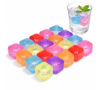 PARENCE. 20 Glaçons Réutilisables Colorés - Lot de 20 Cubes - Refroidissent les Boissons sans se Diluer - Plastique Alimentaire - 20 pièces, Aléatoire