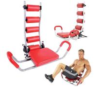 PARENCE.- Appareil de Musculation Abdominaux - Siège Pivotant, Appareil Fitness Domicile pour Abdos, Taille, Bras et Cuisses - Exercices Variés, 3 Niveaux de Résistance, Appui-Tête Confortable