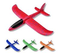 Parence.- Avion de Lancer en Polystyrène - Planeur Manuel, Rouge, Bleu, Vert