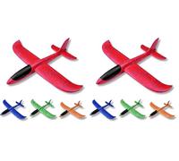 PARENCE.- Avion de Lancer en Polystyrène - Planeur Manuel, Rouge, Bleu, Vert (Lot de 2)