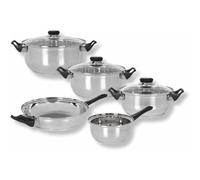 PARENCE.- Batterie de Cuisine à Induction 8 Pièces en Acier Inoxydable - Ensemble de Casseroles et Poêles avec Couvercles en Verre - Compatible Tous Feux)