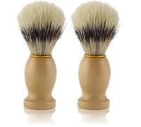 PARENCE.- Blaireau de Rasage avec Manche en Bois - Design Classique et Élégant (Lot de 2)