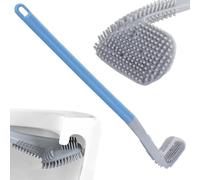 PARENCE - Brosse Incurvée en Silicone pour Le Nettoyage des Toilettes ou de la Salle de Bain - Accroche Murale