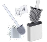 PARENCE - Brosse WC Silicone Plate - Nettoyage Toilettes ou Salle de Bain - Accroche Murale ou au Sol - Anti Goutte