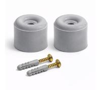 PARENCE. Butée de Porte Petit Format 32mm x 30mm - Lot de 2 - Arrêt de Porte à Visser Sol ou Mur - Protection Porte & Mur - Gris