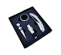 PARENCE - Coffret Vin 4 accessoires en Acier Inoxydable - Tire bouchon, baque anti goutte, bouchon et bec verseur Dégustez avec Élégance