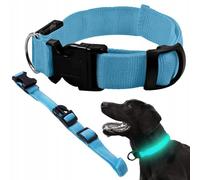 PARENCE - Collier Chien LED Lumineux Réglable 36-59 cm - 3 Modes d’Éclairage, Sécurité Nuit, Collier Lumineux Chien & Chat, Visible à 500 m, Étanche, avec Piles CR2016 Incluses - Bleu