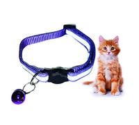 PARENCE - Collier pour Chat et Chien, avec Bande réfléchissante, Clochette. Système Attache Rapide. Bande réfléchissante pour la sécurité de Vos Animaux. Taille réglable (Violet)