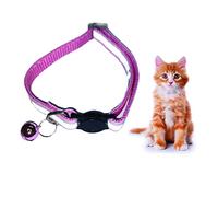 PARENCE - Collier pour Chat et Chien, avec Bande réfléchissante et Clochette. Système Attache Rapide. Bande réfléchissante pour la sécurité de Vos Animaux. Taille réglable (Rose)