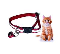 PARENCE - Collier pour Chat et Chien, avec Bande réfléchissante et Clochette. Système Attache Rapide. Bande réfléchissante pour la sécurité de Vos Animaux. Taille réglable (Rouge)
