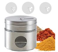 PARENCE.- Distributeur à Épices en Acier Inoxydable - Pot Multifonctions avec Différents Trous pour Sel, Poivre, Curry, Ciboulette - 6 x 5 x 5 cm