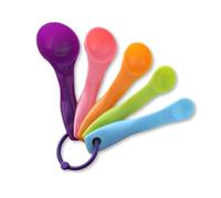 PARENCE.- Ensemble de 5 Cuillères Doseuses en Plastique Colorées - de 1 à 15 ml/g - Cuillères de Mesure Cuisine et Pâtisserie avec Anneau d’Accroche - Ustensile Dosage Précis