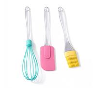 PARENCE - Ensemble Ustensiles de Cuisine en Silicone - Fouet, Spatule et Pinceau - Lot de 3 Accessoires Pâtisserie et Cuisine