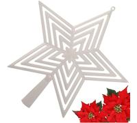 PARENCE.- Étoile de Sapin de Noël Blanche - Décoration de Sommet Durable en Plastique