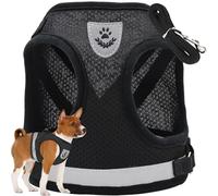 PARENCE - Harnais sans Pression Réfléchissant Taille S pour Chien, Chat et Lapin - Laisse Inclue - Harnais Confort Respirant avec Laisse Détachable 110 cm - Noir