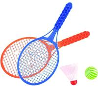 PARENCE.- Jeu de Plage et de Plein air/Mini Badminton avec 2 Petites Raquettes (27x12cm), Volant et Balle - Couleurs aléatoires