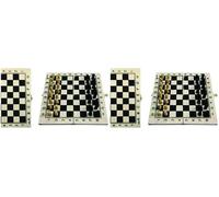 PARENCE - Jeu d'échecs en Bois Pliable avec verrou sécurité - Portable - Voyage ou Maison - échiquier de 21 X 21 CM - Graduation d'apprentissage (Lot de 2)