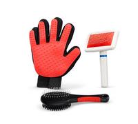 PARENCE. Kit de Toilettage pour Animaux - Brosse de Toilettage + Gant de Massage + Carde de Brossage - Lot de 3 Accessoires - Couleur Aléatoire - 3 Pièces