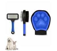 PARENCE. Kit de Toilettage pour Chien et Chat 3 Pièces - Brosse Double Face, Démêloir et Gant de Toilettage Silicone - Ensemble Soins Pelage