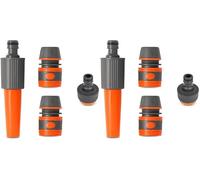 PARENCE.- Kit Pulvérisateur Jardin avec Raccords Tuyau 1/2 Pouce - Arroseur Manuel + Embouts Universels - Jeu de 4 Pièces avec Réducteur - Compatible Robinet Standard - Arrosage Facile et Rapide