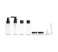 PARENCE. Kit Voyage Flacons 8 Pièces - Ensemble Flacons Rechargeables 70ml - Distributeur, Spray, Entonnoir - Accessoires Cosmétiques Avion Cabine - Couleur Aléatoire - 8 Pièces