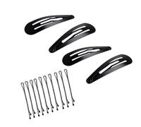 PARENCE.- Lot d'attaches pour Cheveux- Lot de 4 Barrettes + 10 Épingles - Accessoires Cheveux Femme et Fille - Clips Antidérapants - Pinces Coiffure Discrètes - Idéal Quotidien, Mariage, Sport