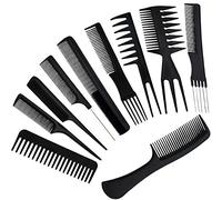 PARENCE - Lot de 10 Peignes à Cheveux antistatique, Peigne de Coiffure professionnel Anti-Statique Résistant à la Chaleur, Peigne de Coiffeur à Dents Fines et Larges (Lot de 10 peignes)