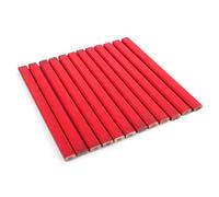 PARENCE.- Lot de 12 crayons de charpentier rouges - 17,5 cm - Crayons plats de marquage pour bois, métal et chantier - Outils de traçage robustes pour charpentiers, menuisiers et bricoleurs
