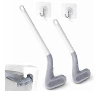 PARENCE. Lot de 2 Brosses de Toilette en Silicone - Brosse WC Flexible - Accroches Murales - Design Moderne - Couleur aléatoire - 2 Pièces