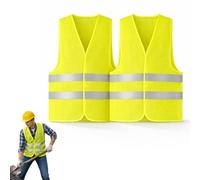 PARENCE. Lot de 2 Gilets Jaunes Haute Visibilité Taille Universelle Mixte - Bandes Réfléchissantes - Sécurité extérieur Toutes Utilisations - Vélo, Travail, Course, Marche - 2 Pièces