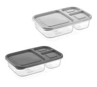 PARENCE.- Lot de 2 Lunch Box 3 Compartiments - Boîtes Alimentaires Sans BPA 1