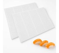 PARENCE.- Lot de 2 Nattes à Sushi Semi Rigides - Tapis Rouleaux 24x21 cm - Accessoire Cuisine Réutilisable et Hygiénique - Idéal pour Makis Maison - Couleur Blanc - 2 Pièces