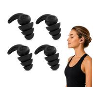 PARENCE. Lot de 2 Paires de Bouchons d’Oreille Ergonomiques en Silicone Réutilisable - Réduction du Bruit jusqu’à 35 dB - Natation, Sommeil, Voyage, Travail - Étui Inclus - Noir - 4 Bouchons