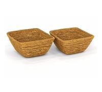 PARENCE. Lot de 2 Paniers en Jonc de Mer Carrés 12x12x7 cm - Paniers Élégants Petit Format - Décoration & Apéritif - Naturel - 2 Pièces