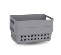 PARENCE.- Lot de 2 petits Paniers de Rangement en Plastique - Corbeilles Multi-Usages 350 ml, 12 x 7,5 x 5 cm, Cuisine, Salle de Bain, Bureau, Organisateur Pratique