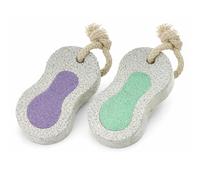 PARENCE. Lot de 2 Pierres Ponce 10 x 5 x 1,8 cm avec Cordon - Double Face Double Matière - Manucure & Pédicure - 2 pièces