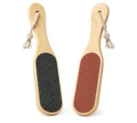 PARENCE. Lot de 2 Râpes à Pied Double Face en Bois - Lime Talon - Grain Fort & Fin - Utilisation Humide ou Sèche - Idéal Foyer Familial - 2 Pièces
