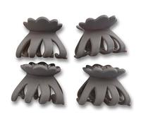 PARENCE.- Lot de 4 Mini Pinces à Cheveux - Ressort Métallique Solide, Dents Imbriquées et Rondes - Accessoire Compact et Pratique pour Femmes - 4x3cm