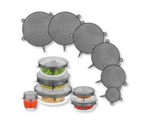 PARENCE.- Lot de 6 Couvercles en Silicone Réutilisables - Couvercles Extensibles Universels pour Bols, Pots, Verres - Conservation des Aliments, Fraîcheur Prolongée, Étanches et Anti-Fuites