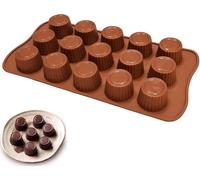 PARENCE.- Moule en Silicone 15 Cavités pour Pralines, Bonbons et Chocolats - Antiadhésif, Réutilisable et Facile à Démouler - Résiste à -40°C à +230°C - 21 x 10,5 cm