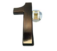 PARENCE - Numéro de porte 3D - 10 CM - Plastique premium brossé - effet OR brillant - Adhésif extra fort - numéro de porte, rue, maison (1, Cuivre)