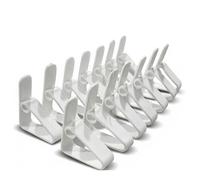PARENCE. Pinces à Nappe en Plastique Blanc - Lot de 14 Clips - Fixation Table 4,5 cm - Maintien Nappe Intérieur & Extérieur - 14 Pièces