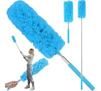 PARENCE.- Plumeau Télescopique Microfibre Extensible 35 à 83 cm - Plumeau Anti-Poussière Rétractable pour Meubles, Bleu