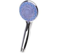 PARENCE.- Pommeau de Douche 3 Jets - Pomme de Douche Universelle Couleur Chrome - Douchette Classique Simple d'Utilisation 3 Modes - Centre Bleu ou Blanc)