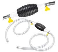 PARENCE- Pompe Manuelle d’Extraction pour Carburant, Eau et Huile - Kit Siphon avec Poire d’aspiration, Tuyau 2m Transparent + Serre-Joints - Vidange Facile et Rapide