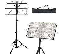 PARENCE.- Pupitre de Partition Réglable et Pliable en Aluminium - Support de Partitions Musique avec Housse de Transport - Hauteur Réglable jusqu’à 132 cm - Léger, Stable et Portable pour Musiciens